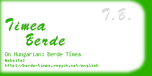 timea berde business card