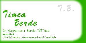 timea berde business card